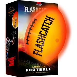 FlashCatch Light Up Football Glow in The Dark Ball NO 6 Boys Gifts Outdoor Sports, Birthday Gifts for Boys 8-15+ Year Old Kids Teenage Youth Gift Ideas Boy Toys Ages 8 9 10 11 12 13 14 15