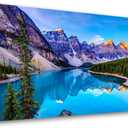 Wall Art Lake Mountain Landscape Picture Print Canvas Wall Art Modern Giclee Artwork Home Decor Stretched and Framed Ready to Hang,2cm Thick Frame, Waterproof Artwork, 40"L x 20"W