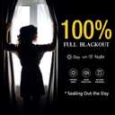 Black Gold Full Blackout Curtains for Bedroom Tropical Leaf Curtain Panels Room Darkening Thermal Insulated Noise Reducing Grommet Window Treatments Sets, 52x90Inch, 2 Panels