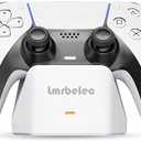 Lmrbelec PS5 Controller Charger Station, PS5 Controller Stand Holder Accessories Fast Charging Station for PlayStation 5 Dualsense  White