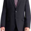 Haggar Men's Travel Performance Twill Tailored Fit Suit Separate Coat Suit, Black, 40R