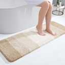OLANLY Bathroom Runner Rugs 47"x17", Extra Soft Absorbent Microfiber Bath Rugs, Rubber Backing, Quick Dry, Washable Bath Mats for Bathroom Floor, Tub, Shower and Home Decor Accessories, Light Beige