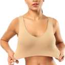 BESTENA Comfort Bra, Seamless Removable Pads Sleep Bra, Yoga Bra, Sports Bra for Women, L, Pack of 1, Nude