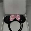 2 Pcs Red Mouse Ears Sequin Headbands,Shiny Bows Headbands, A Perfect Addition to Your Trip Essentials Accessories for Women Grils Princess Decoration Costume Cosplay