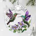 Hummingbird Stained Glass Ornament - Christmas Ornaments | Christmas Decorations for Tree | Holiday Ornament Gifts for Hummingbird Lovers | Holiday Party Gifts | Gift Ideas & Xmas Gift