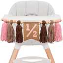 Gostman Cowgirl Half Birthday High Chair Banner - Half Way To One Themed Party Decoration For Baby Girl,Pink 1/2 Birthday Party Highchair Banner (pink half cow banner)