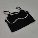 SUUKSESS Women Sweetheart Neckline Longline Sports Bra Padded Basic Workout Crop Tank Top (Medium, Jet Black)
