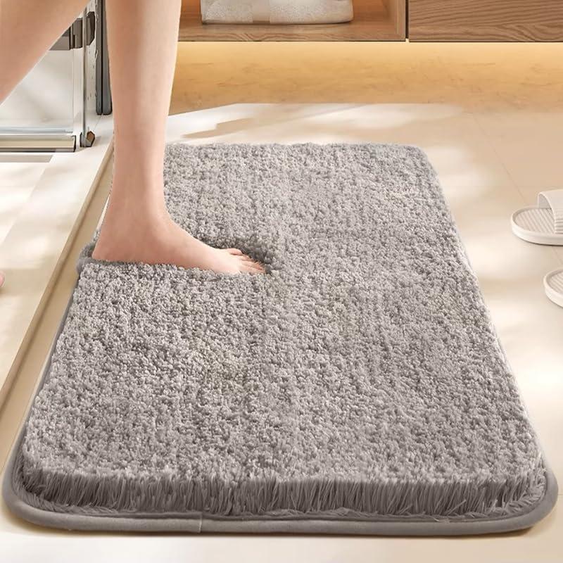 Non Slip Bath Mat Water Absorbent Soft Microfiber Shaggy Bathroom Rug for Bathroom, Bedroom, Laundry Room & Kitchen (32 x 20 Inches)