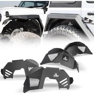 Inner Fender Liners Compatible for Jeep Wrangler JL JLU Unlimited 2018-2026 Offroad Powder Coated Steel Flares Front + Rear 4PCS with Accessories