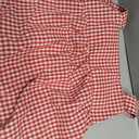 WDIRARA Women's Square Neck Tie Back Tank Top Plaid Peplum Babydoll Tops (Red)large