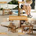 OTSUN Teak Shower Bench Seat - 20" Solid Wood Stool Waterproof Teakwood Shower Bench Chair with Storage Shelf 500 Lbs Capacity for Bathroom, Indoor & Outdoor Use