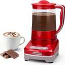 29 Oz Hot Chocolate Maker Machine, Electric Milk Frother and Steamer, Hot Cocoa Maker Machine for Hot Chocolate Bar, Detachable Pitcher, 2 Speed Mode, 3.5 Cups, Red