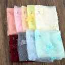 Coberllus Newborn Photography Props Boys Girls Wrap Blanket Baby Photo Shoot Floral Pearl Decorative Mesh Rug Layer Basket Filler (Pink)