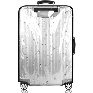 Suitcase Cover for Luggage TSA Approved Clear PVC Thickened Protective Sleeve Cover for Wheeled Luggage Waterproof  36x50x21 
