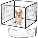 BestPet | Dog Playpen Extender | 24 Inch, 4 Panels | Heavy Duty Metal Pet Exercise Pen | Indoor Outdoor Fence Panels | Rust-Resistant, Removable, Tool-Free Setup | Anti-Skid, Expandable Design