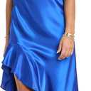Women's Glimmer Night Satin Dress (Blue, Size 13)