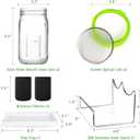 Kitmiido Seed Sprouting Kit, 2 Large Wide Mouth Mason Jars with Sprout Lids, Blackout Sleeves, Drain Tray, Stainless Steel Stand, Sprouts Growing Kit for Bean, Broccoli, Alfalfa (Yellow+Green)