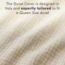 Queen Muslin Duvet Cover Set - 4-Layer 100% Cotton Gauze, Breathable Lightweight Comforter Cover with No-Tie Channel + 2 Pillow Shams, Italian Cream, 92" x 88"