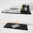 2 Pack Pegboard Shelves with Brackets, Peg Shelf Board with Hooks Fits 1/8" 1/4" Pegs Slots, Peg Board Organizer Accessories Various Tools Storage Arrange System for Garage Craft Workshop Workbench