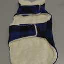 Malier Classic Plaid Fleece Dog Jacket with Pocket - Windproof Warm Coat Vest for Small to Large Dogs (Blue, Large)