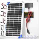 SUNAPEX 12V 10 Watt Solar Trickle Charger Maintainer - Waterproof Solar Powered Battery Charger - Solar Panel Kit Built-in Smart Charge Controller for Car Rv Trailer Truck Boat Automotive Marine (White)