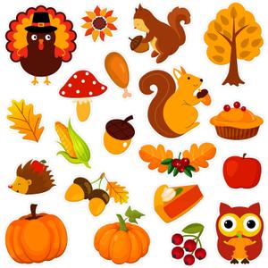 20 PCS Autumn Clings Fall Thick Gel Cling Window Gel Decals Stickers for Kids, Toddlers and Adults Home Airplane Classroom Nursery Autumn Fall Thanksgiving Party Supplies Decorations (Thanksgiving)