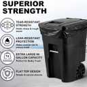 AmazingSpark 95-96 Gallon Extra Large Trash Bags, 15 Count Heavy Duty Garbage Can Liners, 61" x 68" Tear-resistant Trash Bags for Large Rollaway Bins, Outdoor Yard Waste, Black