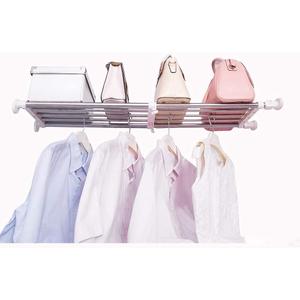 Hershii Tension Shelf Expandable Rod Closet System Heavy Duty Clothes Hanger Adjustable DIY Storage Organizer Freestanding Partitions Shoe Rack (60-80cm/23.62-31.49inches, Ivory)