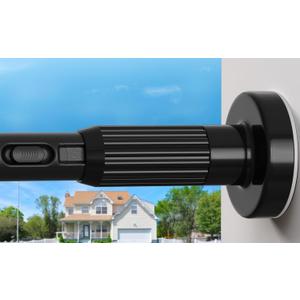 AIZESI 41-124 Inch Heavy Duty Black Tension Curtain Rod - No Drilling, Adjustable, Rust-Resistant for Outdoor, Living Room, Window, Bathroom