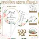 CroBlissful 100 Pcs Wedding Hand Fans for Guests Bulk Decorative Plastic Handheld Wedding Favor Fans with Handle Thank You for Celebrating with Us for Ceremony Bridal Shower Party Decor(Flower)