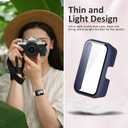 2 x IEOVIEE Screen Protector for Samsung Galaxy Fit 3, 3-Pack Full Around Hard PC Tempered Glass Case with Sensitive Touch Film Protective Case (Black+Clear+Navy Blue)