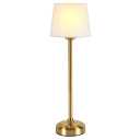 YAYZA! Cordless Table Lamp Adjustable Height Desk lamp, Fabric Shade 7500mAh Rechargeable LED Wireless Touch Night Light Stepless Dimming, 3 Color Temperatures with Edison Bulb (High Gold - 2 Pack)