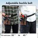 JOINDO 5-Pocket Tool Belt for Men, Durable Canvas Construction, Adjustable Belt, Utility Pouch for Husband, Dad, Son, and Handyman (Brown)