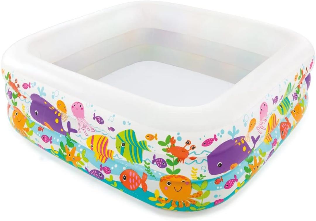 Intex Swim Center Clearview Aquarium Inflatable Pool, 62.5" X 62.5" X 19.5", for Ages 3+
