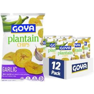 Goya Foods Plantain Chips, Garlic, 5 Ounce (Pack of 12) EXP. 02/01/2026
