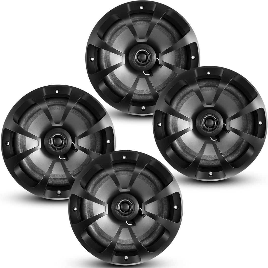 2 Pairs 2-Way Coaxial Car Audio Speakers Full Range Speakers with Powerful Sound and Easy Installation Enhanced Bass Response Black Car Loudspeaker (6.5")