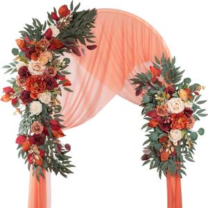 Lisuun Wedding Arch Flowers, Artificial Flowers for Decoration, Large Flower Swag for Boho Styles Wedding Ceremony Floral Decor - Pack of 2