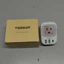 TESSAN 2 Pack Type E F Plug Adapter USB C, Germany France Power Adaptor with 3 USB Charger Ports, 4 AC Outlets Travel Plug for US to Europe EU Spain Iceland Korea Greece Russia German French