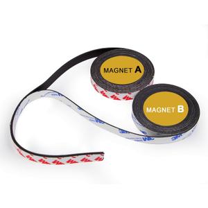 A+B Paired Magnetic Tape with Adhesive Backing, (10ft x 0.5 in x 2 Pack) Flexible AB Magnets Strips for DIY Closure Craftings, a b Magnet Match to Use