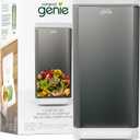 Kitchen Compost Bin, Silver Stainless-Steel Large, 3.6 Gallon, Indoor Odorless Composting, Hands-Free, Washable Parts, Includes 8 Tear-Off Compostable Bags and 1 Carbon Filter