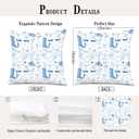 2 x Blue Coastal Cowgirl Pillow Covers 18x18, Coastal Cowgirl Granddaughter Room Decor, Western Home Decor, Preppy Beach Western Decorative Pillow Covers for Girls Dorm Bedroom (Colour 01)