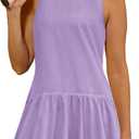 Yanekop Womens Athletic Dress with Shorts Backless Tennis Dresses Golf Outfits Workout Active Dresses with Pockets 2025 (Small, Lavender)