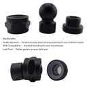 Shower Head Swivel Ball Adapter (Universal Component), Solid Brass Adjustable Shower Arm Connector, Shower Connector Ball Joint, Matte Black