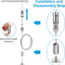PATIKIL Ceiling Hanging Wire Cable Kit, 1m/3.3ft 4 Set Adjustable Light Suspend Cable Kit Panel Hanging Rope Clamp Slotted Round Nail for Pendant Light Fitting Aquarium Lights, Style 1