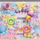 Pastel Donut Balloon Arch Garland Kit,520PCS Ice Cream Foil Balloons Pastel Rainbow Balloon,Tattoo for Donut Grow Up Sweet One First Birthday Baby Shower Party Decor