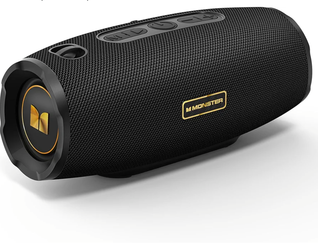 Monster S380 Bluetooth Speaker, Portable Speaker with 40W Stereo Sound, Bluetooth 6.0, 20H Playtime, TWS Pairing, Support AUX/TF Card, IPX6 Waterproof Wireless Speaker for Home, Travel, Outdoor