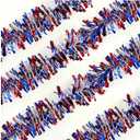 2 Pcs 4th of July Tinsel Garland Red White Blue Independence Day Metallic Glitter Hanging Twist Decor for Home Indoor Outdoor Holiday Party Supplies 6.2ft Each Plastic Decor
