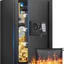 19.69 Inches Tall Safe Box, 3.3 Cuft Home Safe with Fireproof Waterproof Bag, Anti-Theft Digital Security Lock Box with Smart Alert System, Removable Shelf, Mute Function, Document Safes for Jewelry