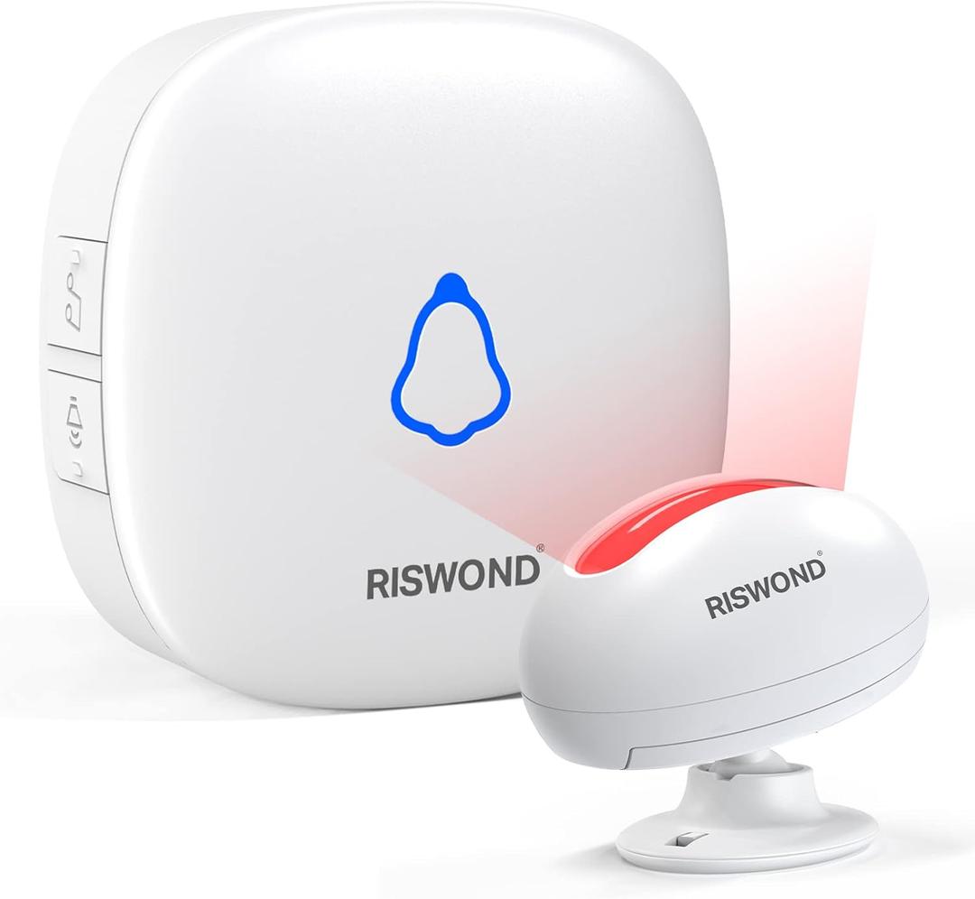 Wireless Motion Sensor Door Chime: Business Entry Doorbell Indoor Motion Detector Buzzer (500Ft Range, 32 Tunes, 5 Level Volume) Store Entrance Alert Bell Bed Alarm for Elderly Dementia Patients