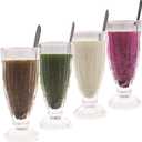 Chefcaptain Fountain Shoppe Classic, XL Milk Shake, Ice Cream Soda Glass (4 PACK 15.5 OZ) Fountain style, Durable Material, Zero Lead, Sundae Glasses (Clear)